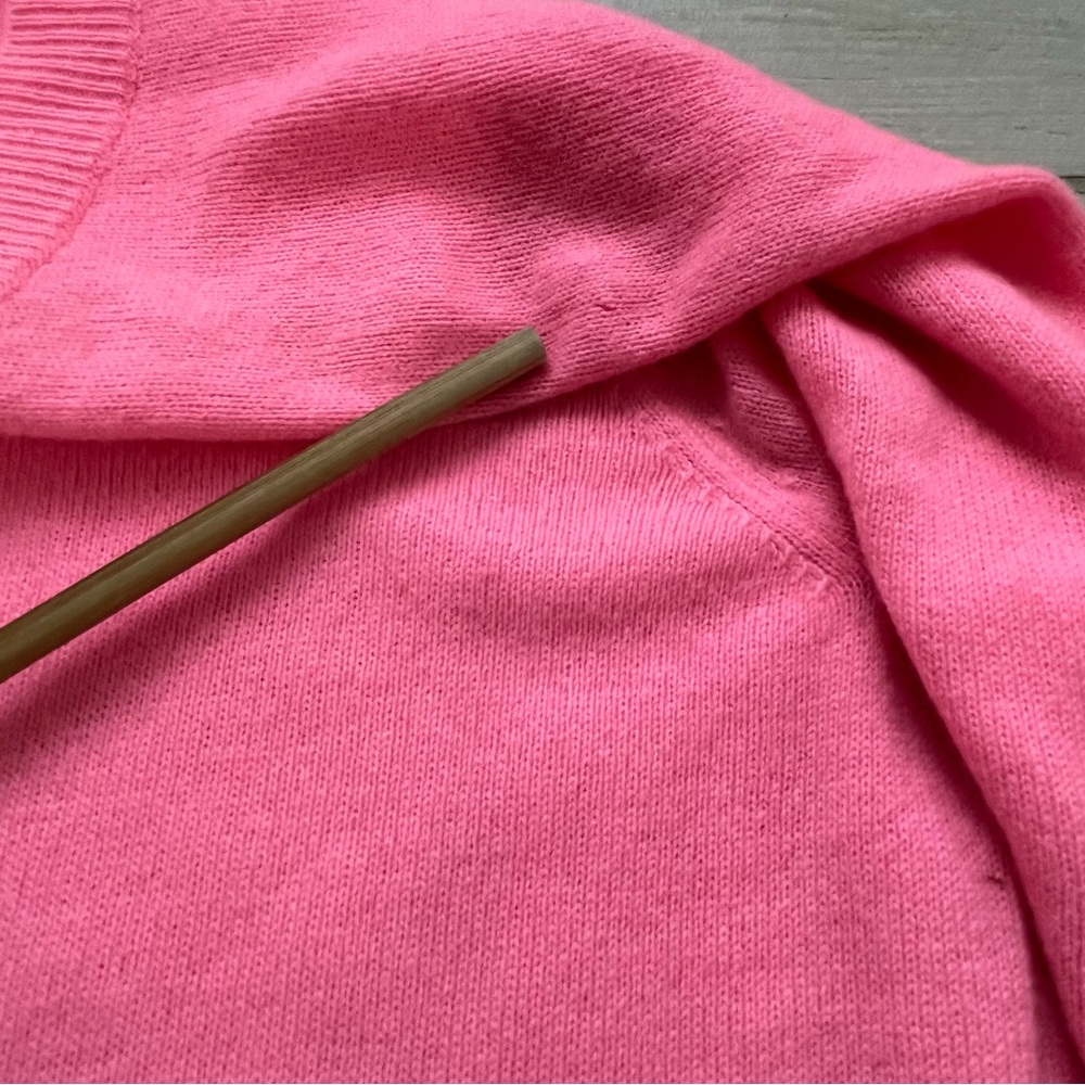 Pink 100% Cashmere Sweater Large Soft Pullover Easter NWT Spring Luxury Drop Hem - Picture 9 of 11